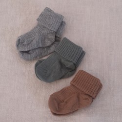 Wool Rib Baby Socken 3er