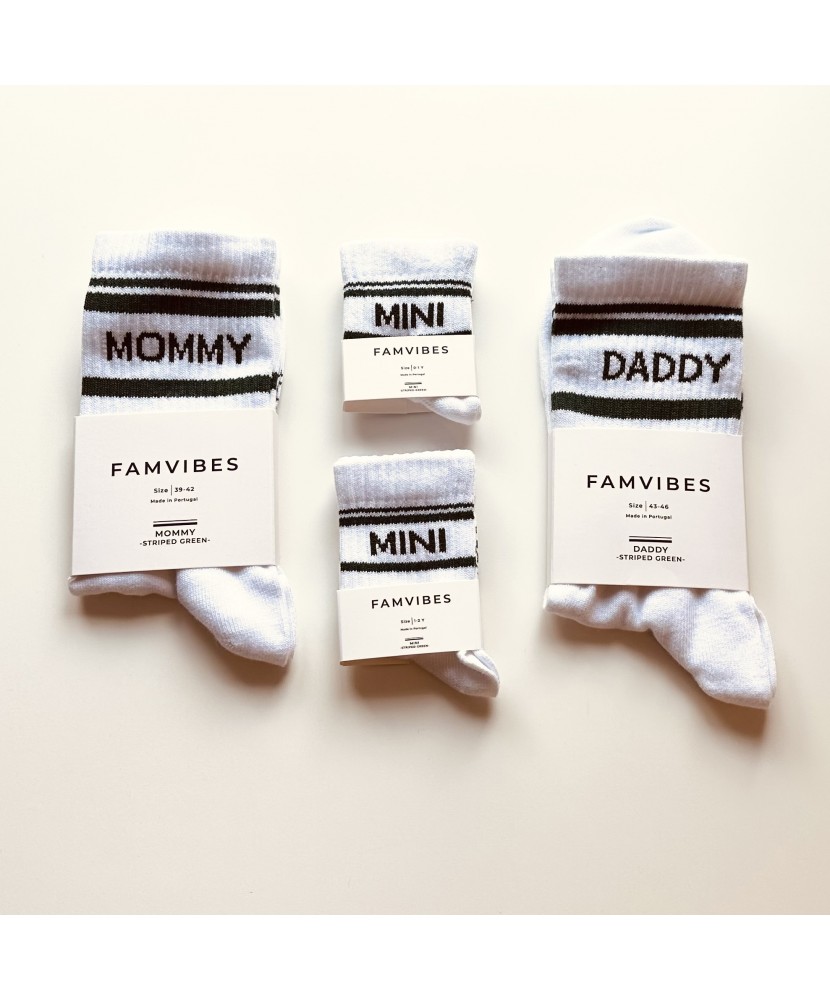 -grün- Mini, Mommy, Daddy Socken Famvibes