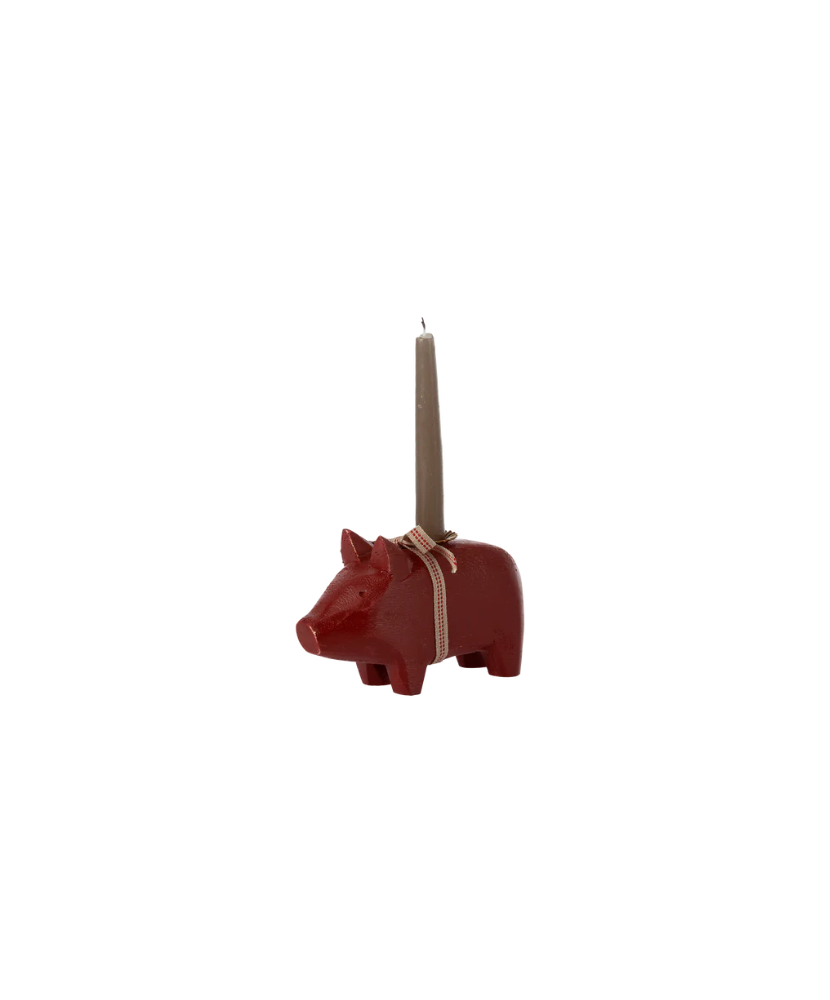 Maileg Kerzenhalter Schwein, klein, rot