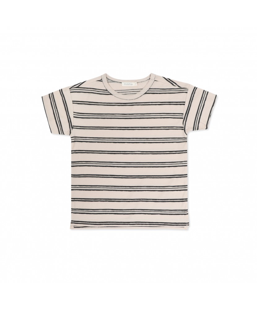 Phil & Phae Rib T-Shirt oversized textured stripes shell