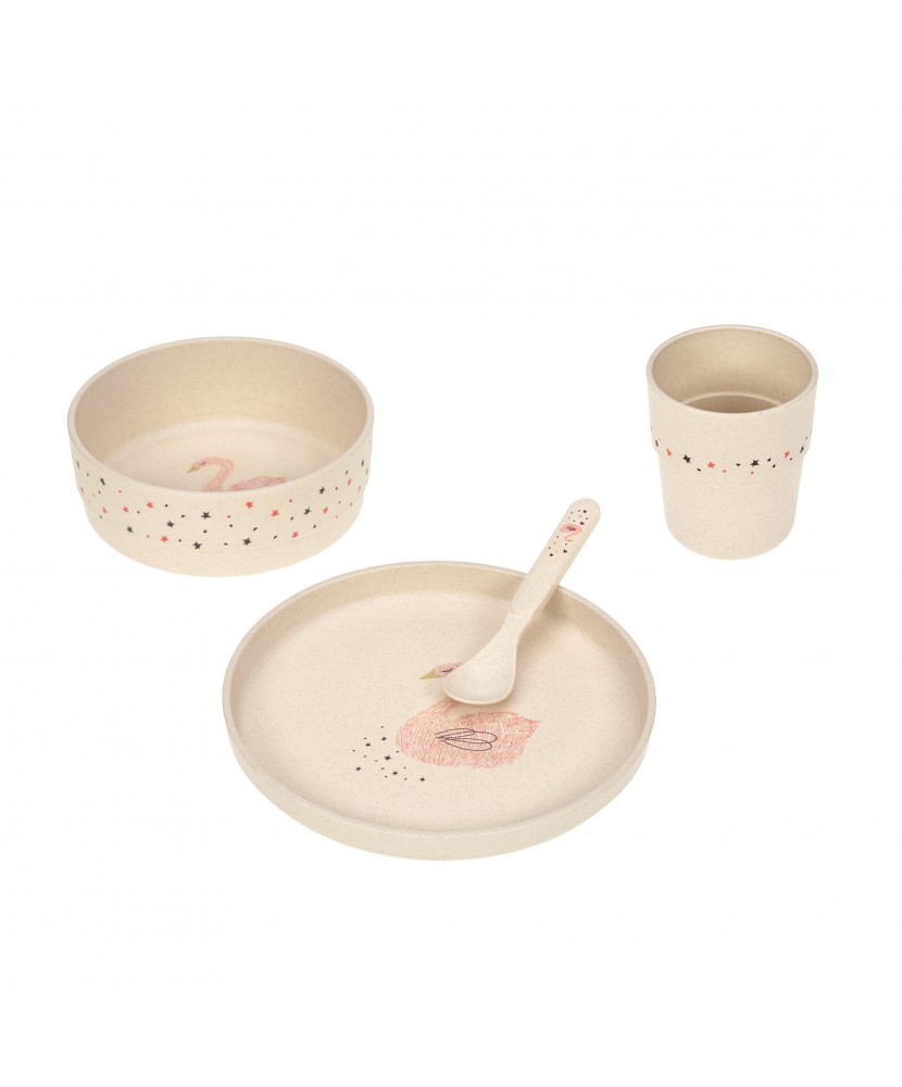 Lässig `Schwan´ Kindergeschirr 4-teilig